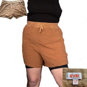 EVRI Womens 24W Loose Flowy Burnt Orange Shorts